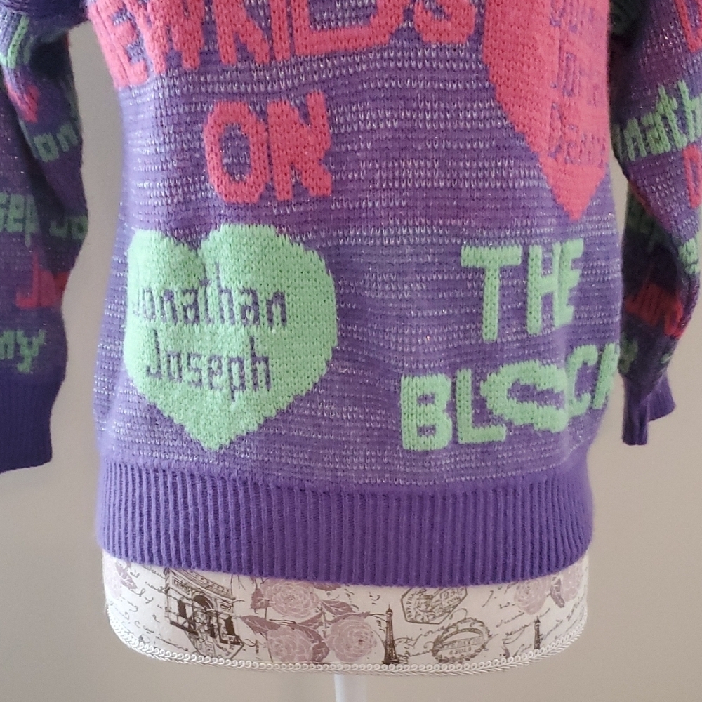 New Kids On The Block Knit Sweater VINTAGE NO SIZE (FLAWS) *Youth Or JRS sizing? - Picture 15 of 16